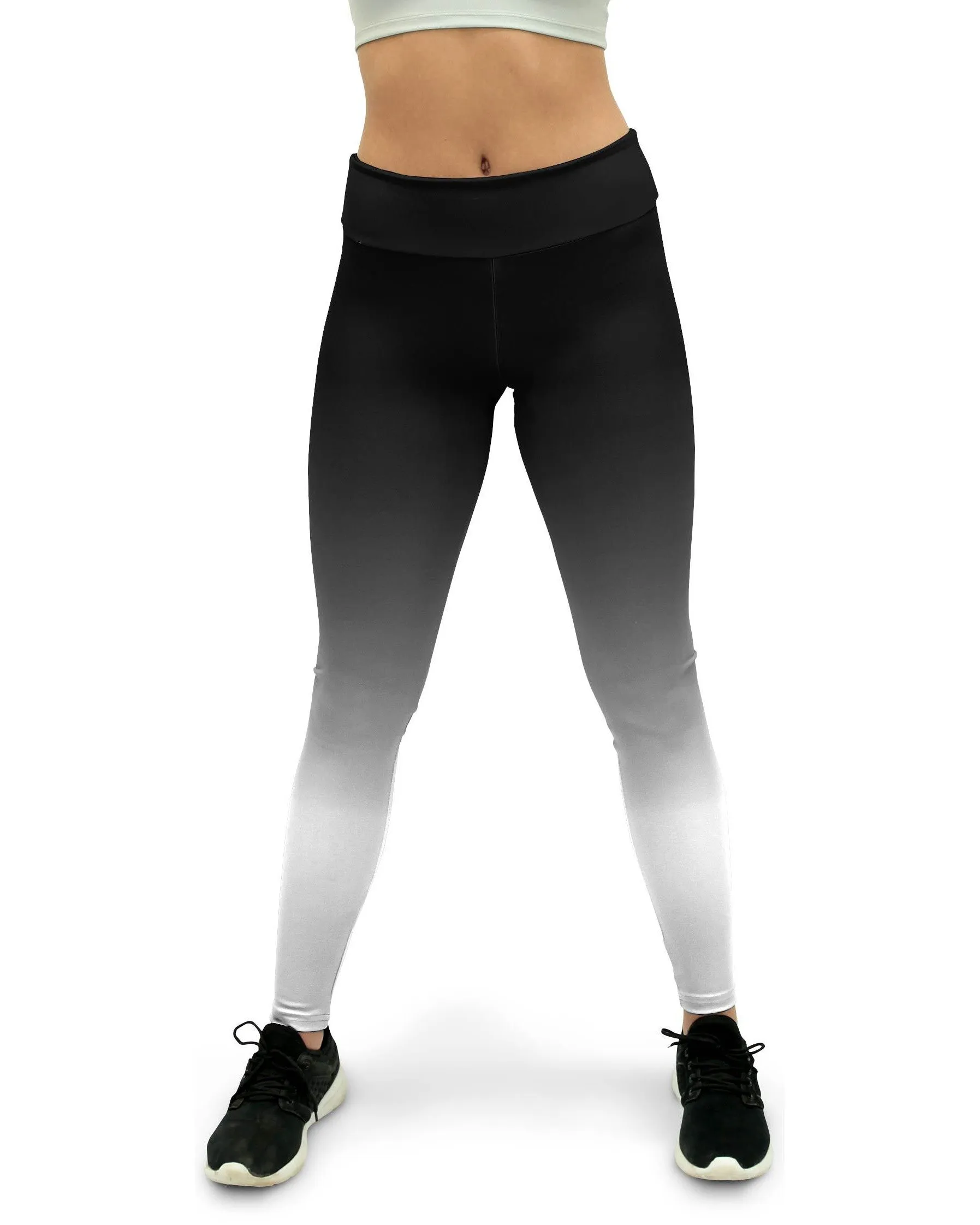 Ombre Black to White Yoga Pants