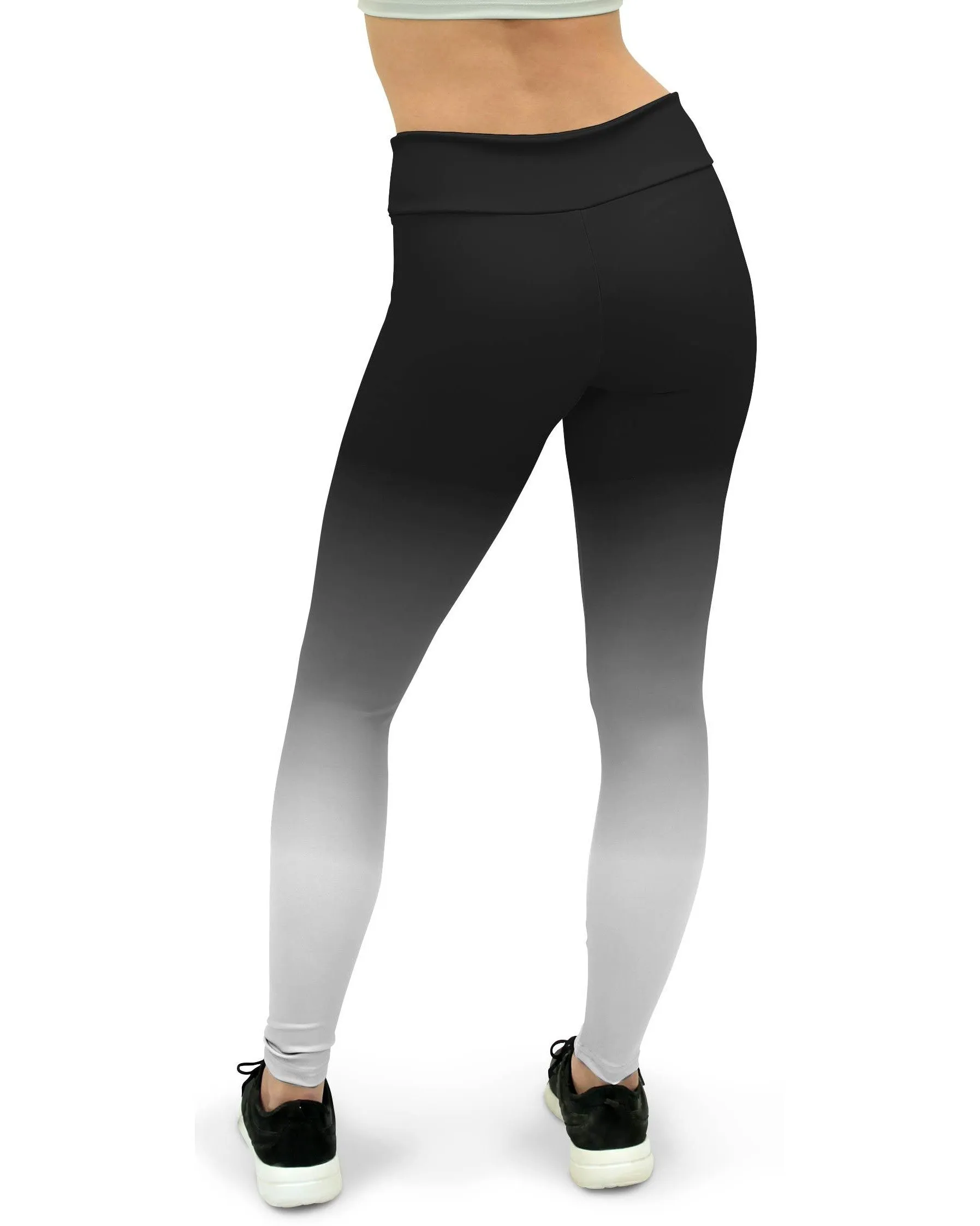 Ombre Black to White Yoga Pants