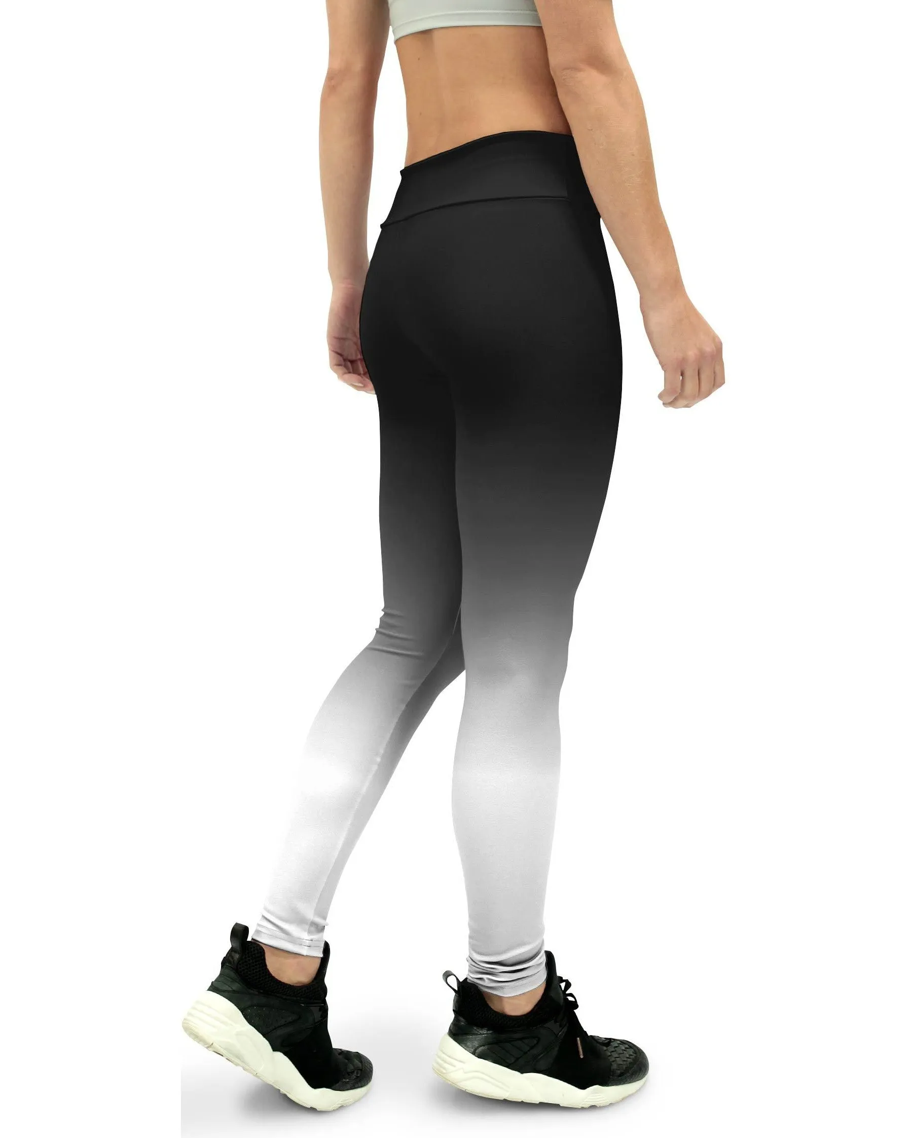 Ombre Black to White Yoga Pants