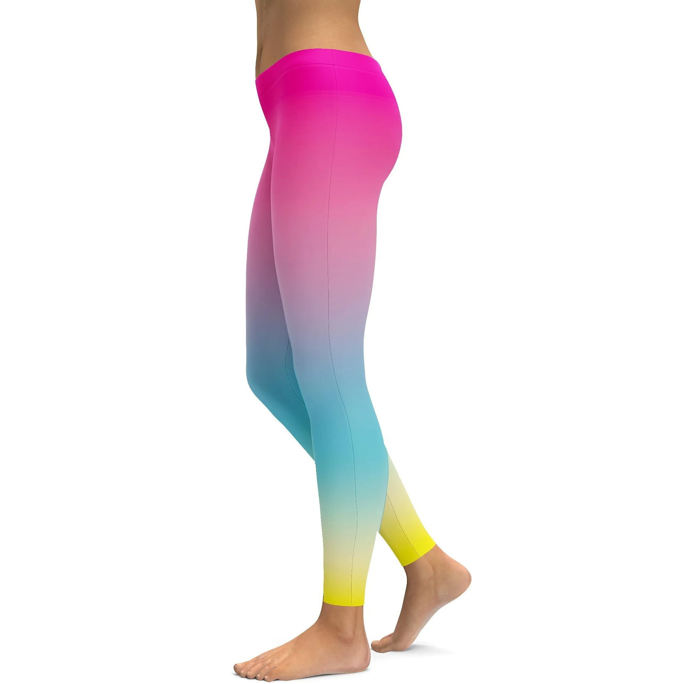 Ombre Pink to Yellow Leggings