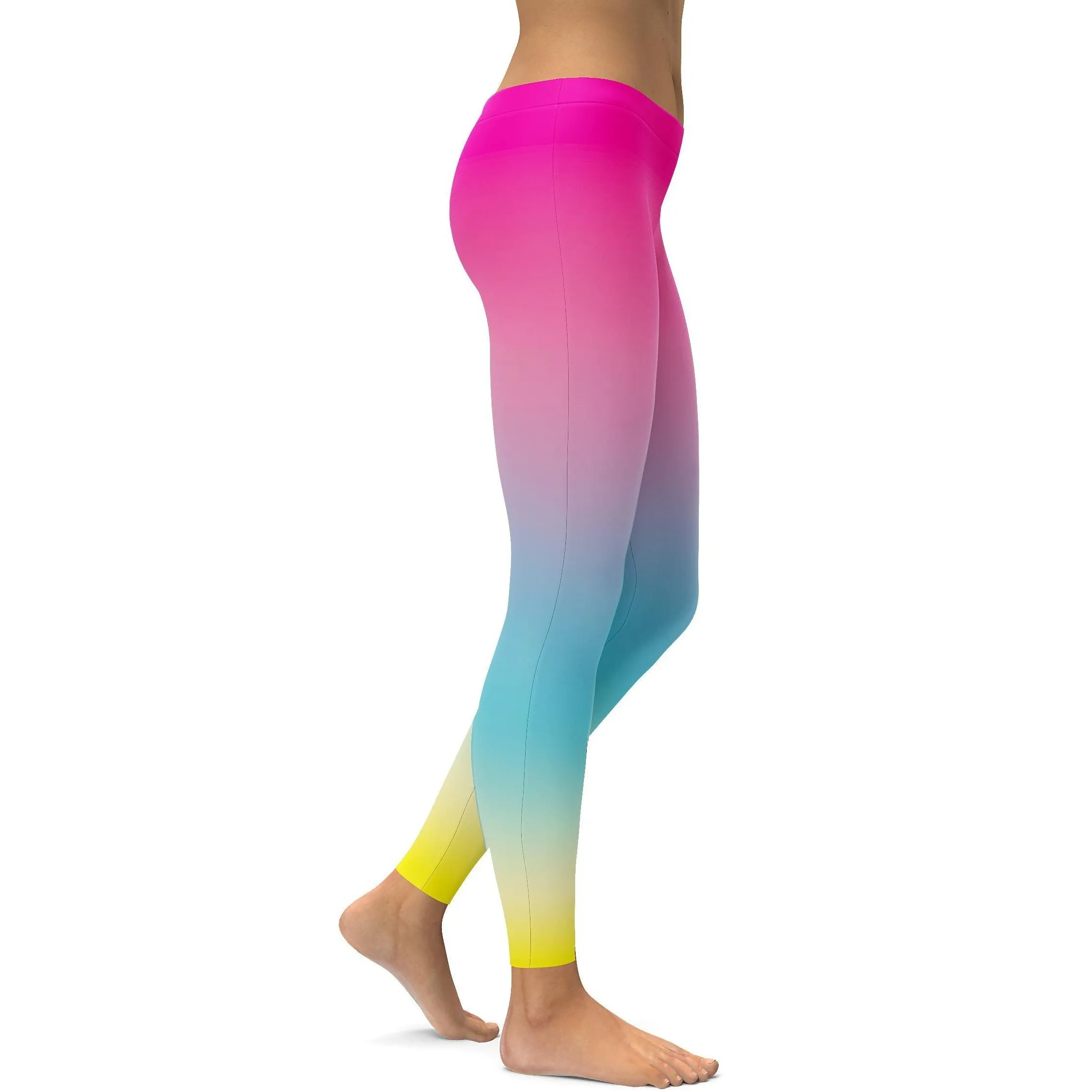 Ombre Pink to Yellow Leggings