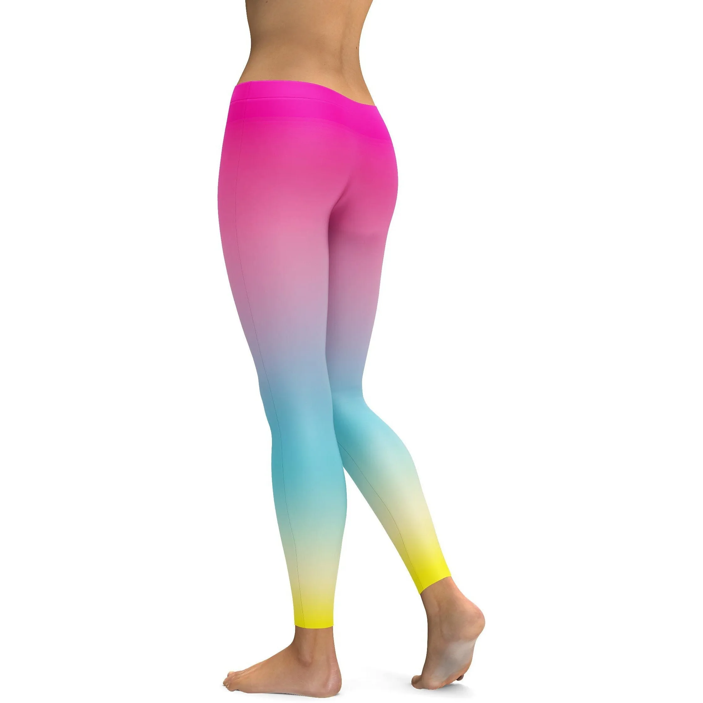 Ombre Pink to Yellow Leggings