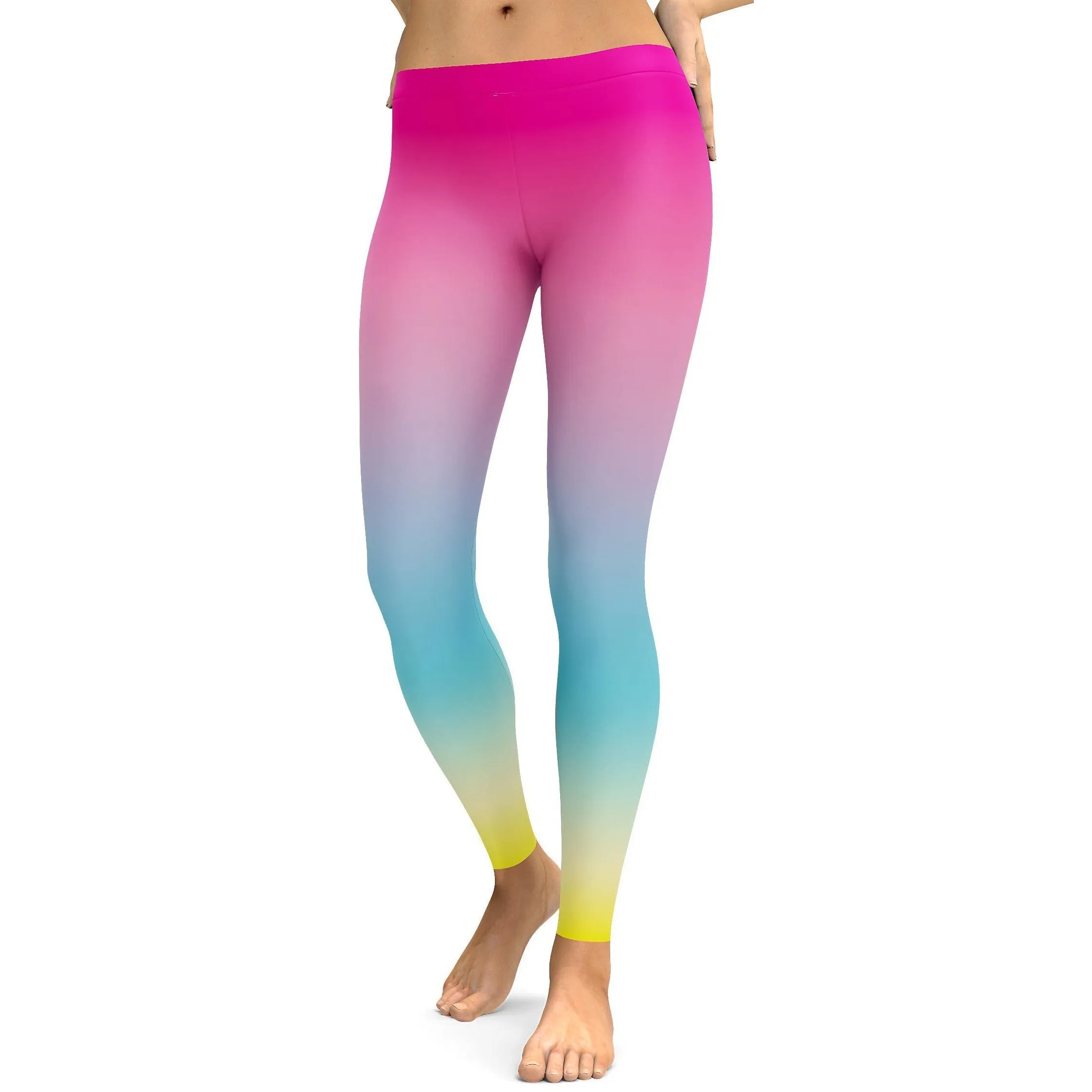 Ombre Pink to Yellow Leggings