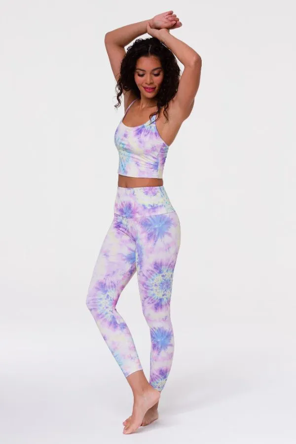 ONZIE // HIGH BASIC MIDI LEGGING - NEON TIE DYE