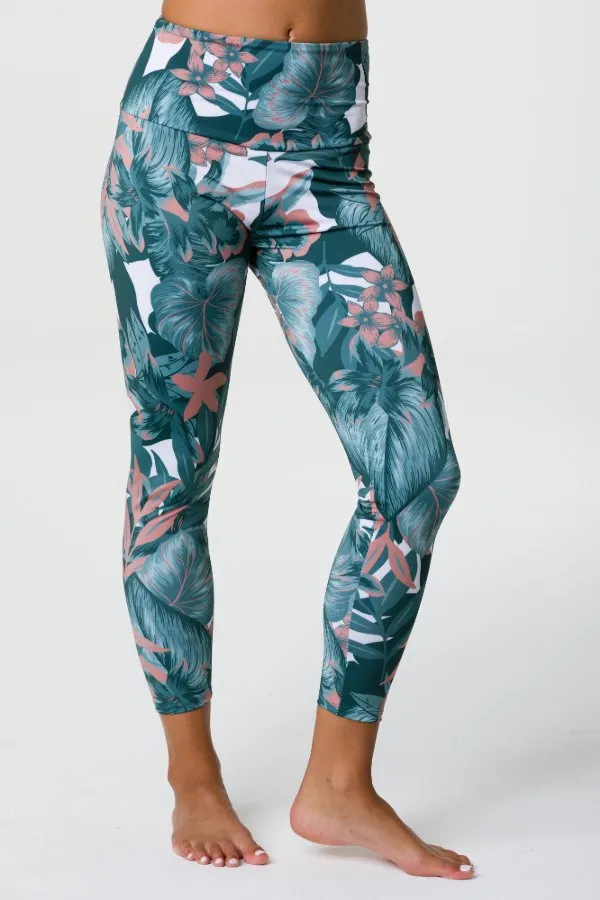 ONZIE // HIGH BASIC MIDI LEGGING - TROPICAL CAMO