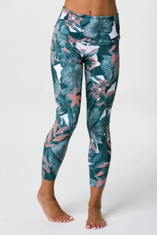 ONZIE // HIGH BASIC MIDI LEGGING - TROPICAL CAMO