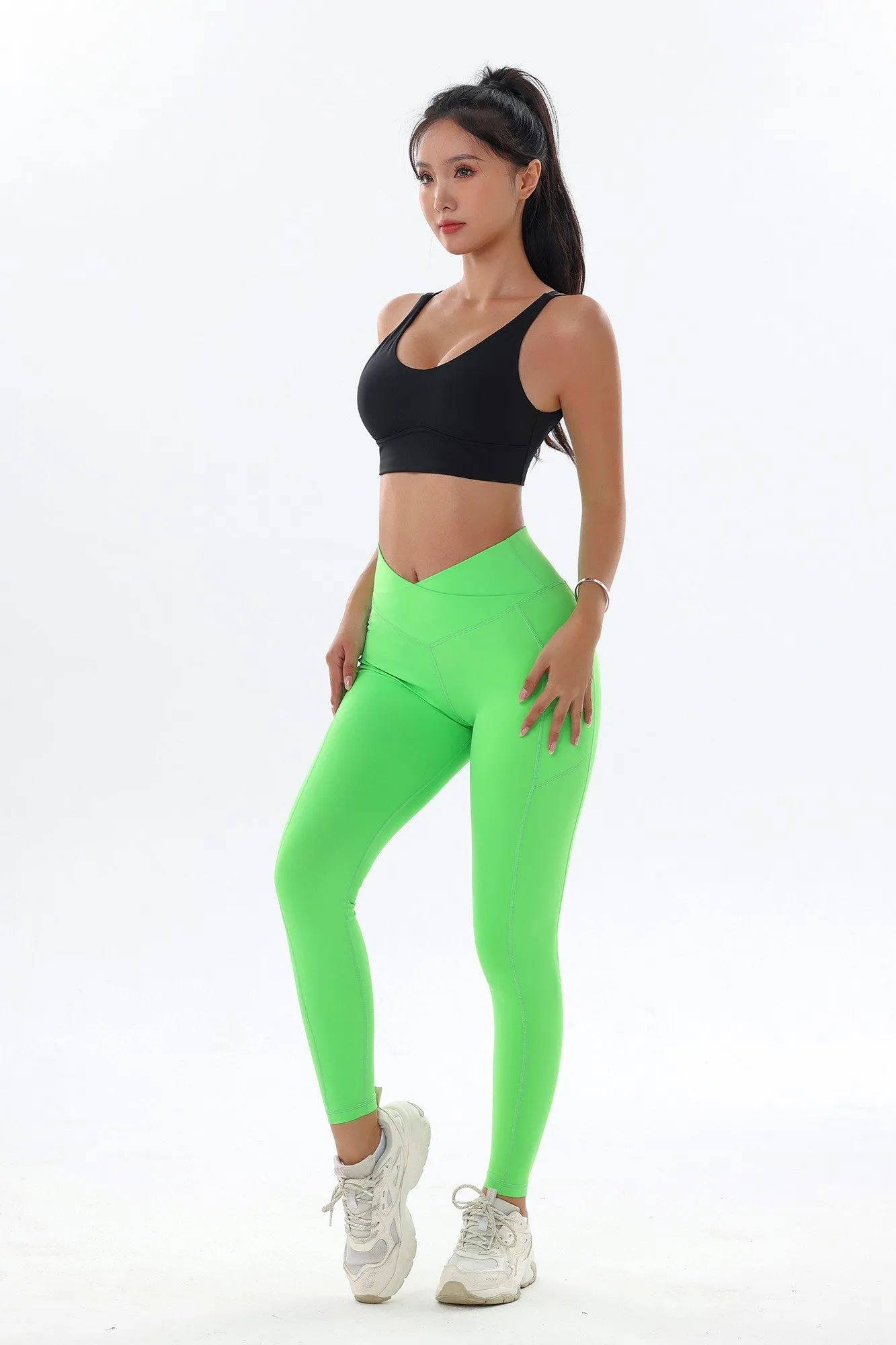 Opaque Crossover Leggings with Pockets