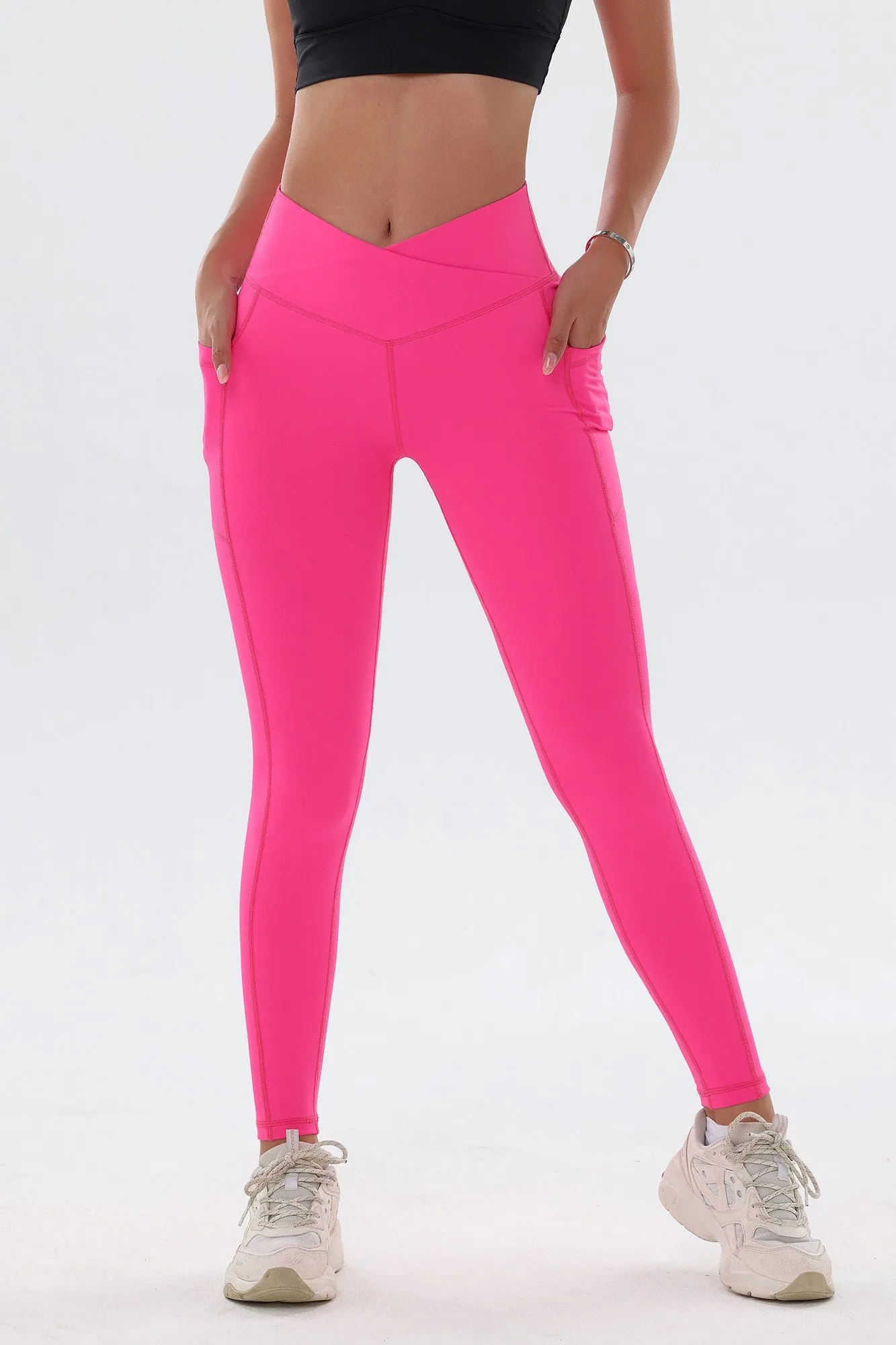 Opaque Crossover Leggings with Pockets