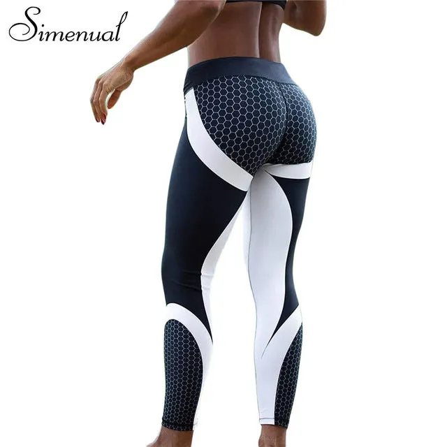 Patchwork Ankle-Length Spandex Sportswear Leggings