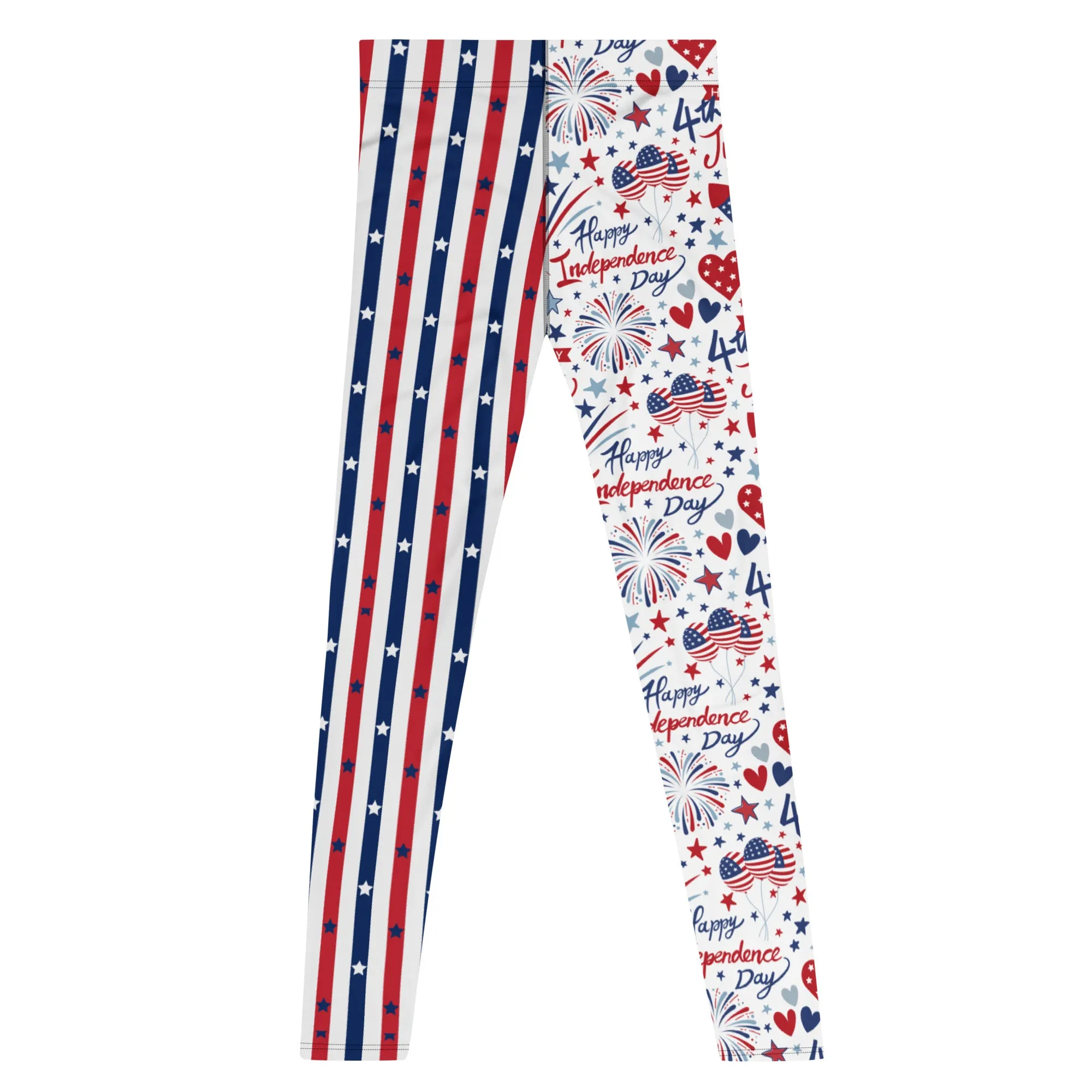 Patriotic Men's Leggings - Star-Spangled Print, American flag, Comfortable, Durable - Perfect for Workouts & Casual Wear