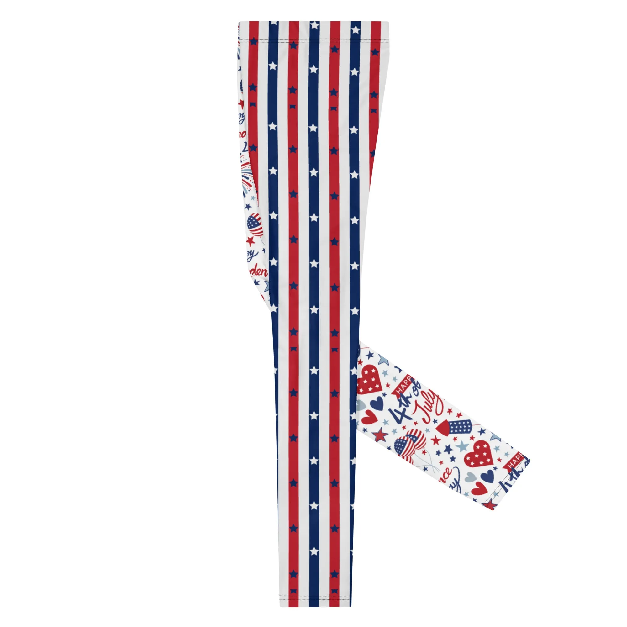 Patriotic Men's Leggings - Star-Spangled Print, American flag, Comfortable, Durable - Perfect for Workouts & Casual Wear