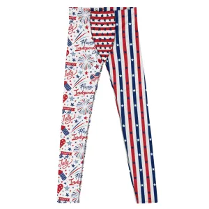 Patriotic Men's Leggings - Star-Spangled Print, American flag, Comfortable, Durable - Perfect for Workouts & Casual Wear