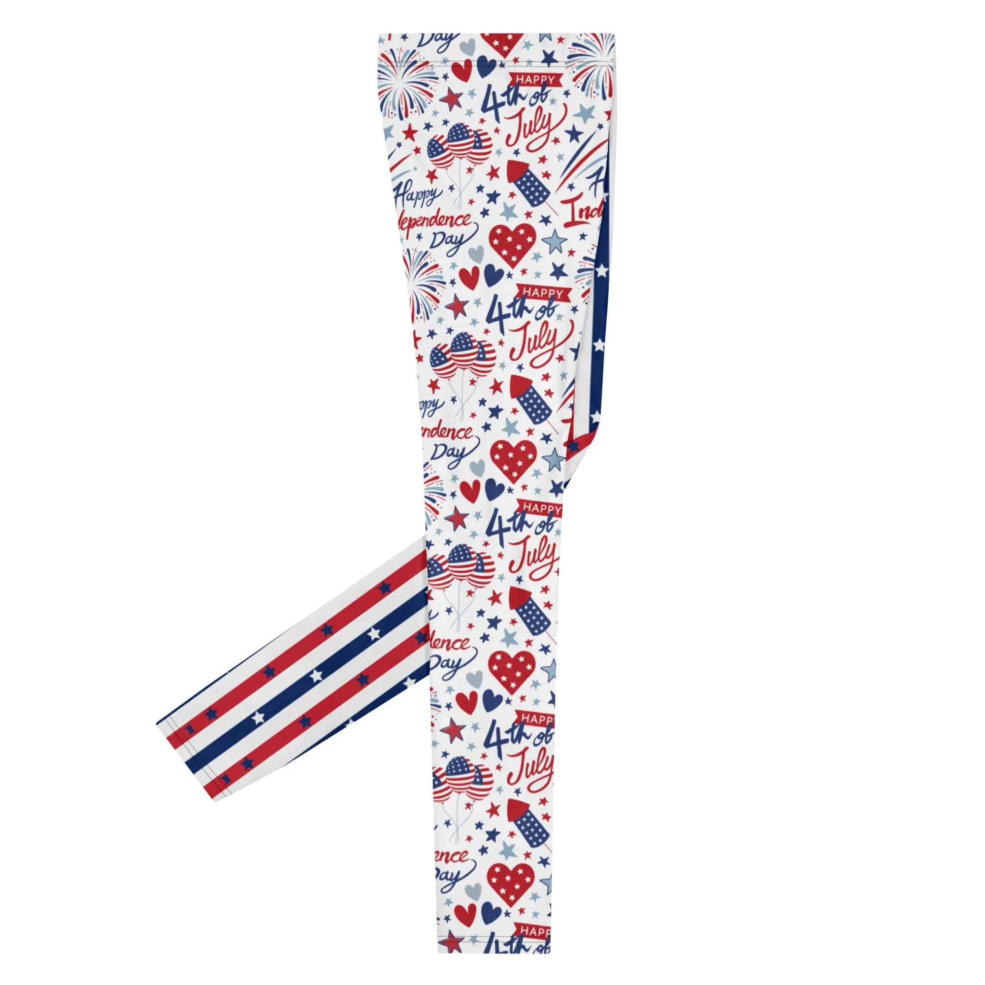 Patriotic Men's Leggings - Star-Spangled Print, American flag, Comfortable, Durable - Perfect for Workouts & Casual Wear