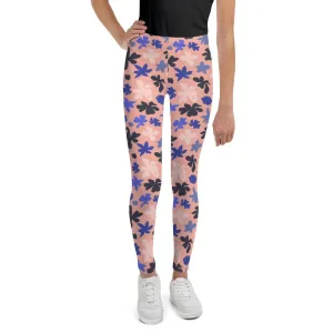 Pink Floral Youth Leggings