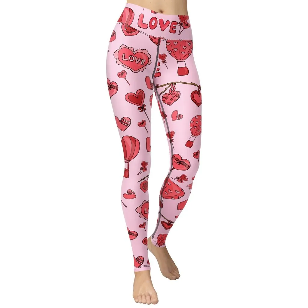 Pink Love Yoga Leggings