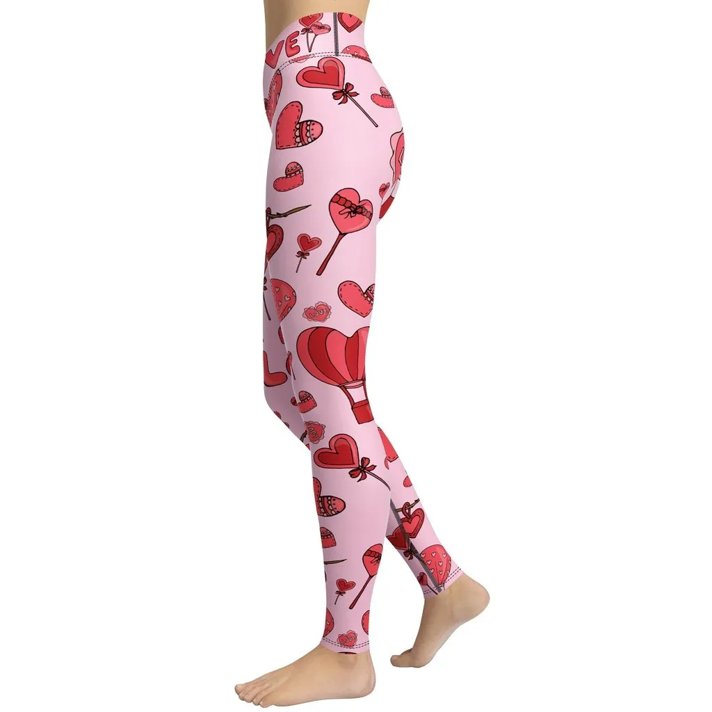 Pink Love Yoga Leggings