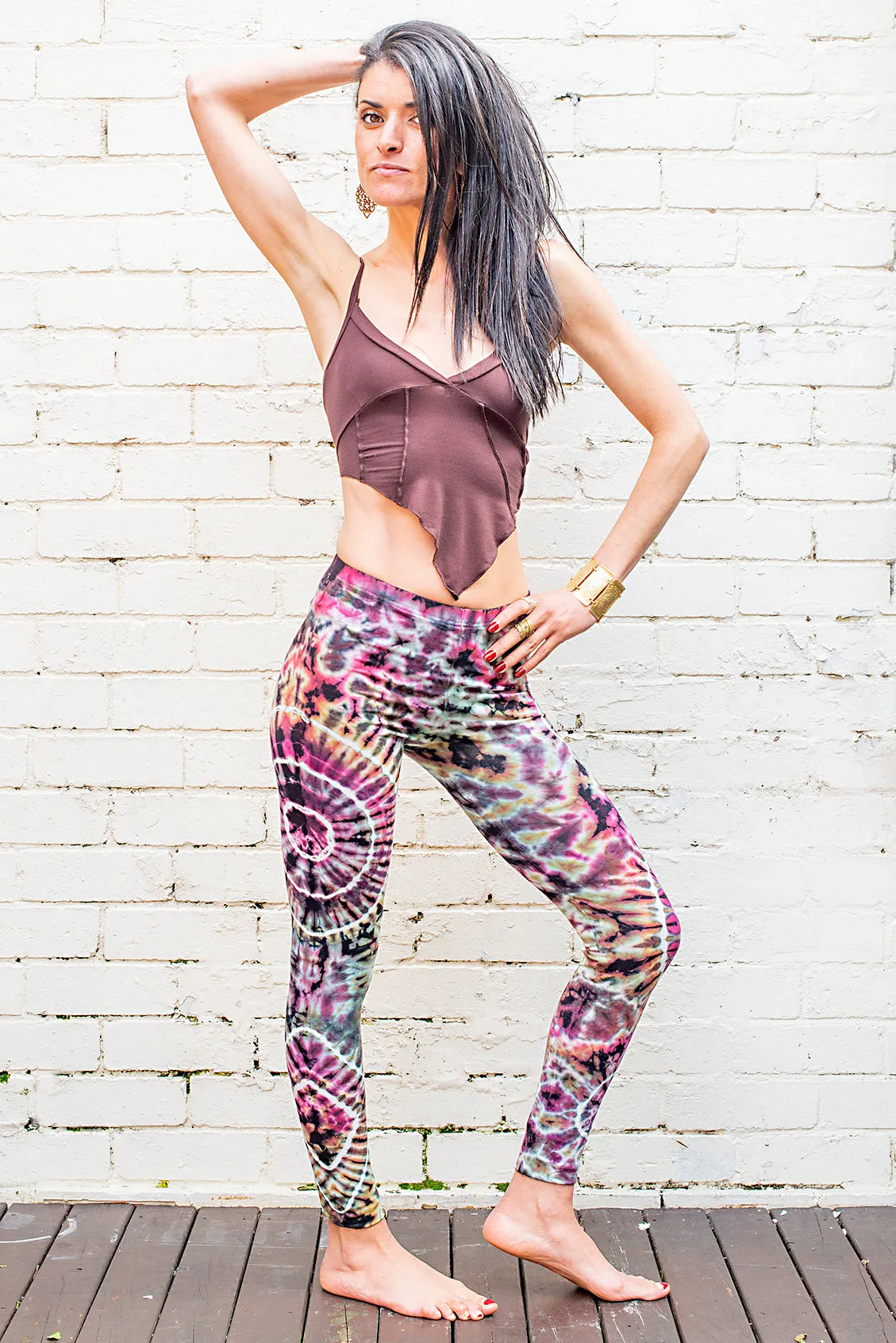 Pink Mini Mandalas Tie Dye Leggings