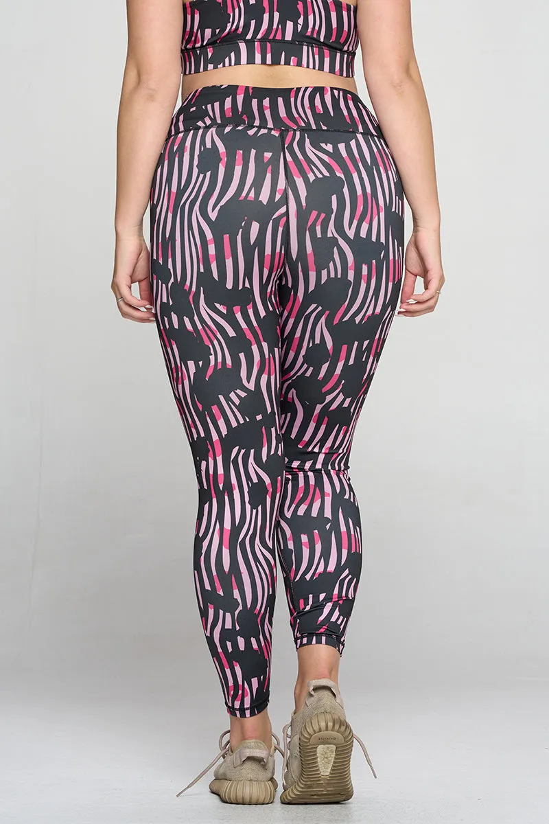 Plus Size Bubbly Mixed Animal Print Active Leggings