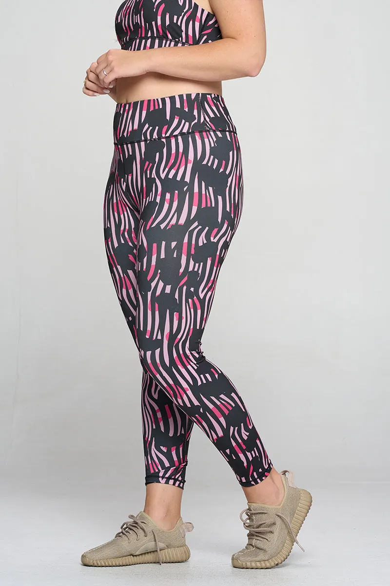 Plus Size Bubbly Mixed Animal Print Active Leggings