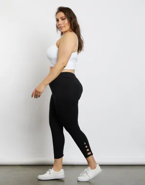 Plus Size Criss Cross Black Leggings