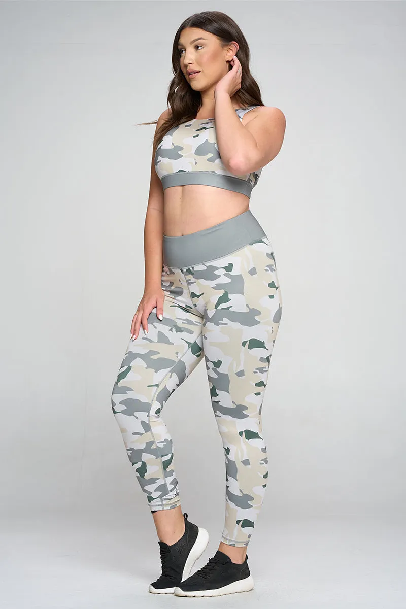 Plus Size High in Command Camouflage Active Set