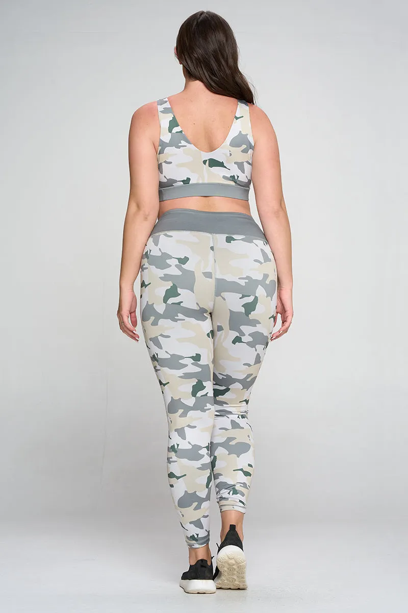 Plus Size High in Command Camouflage Active Set