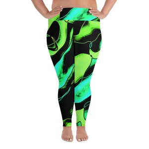 Plus Size Leggings Colorful Lime