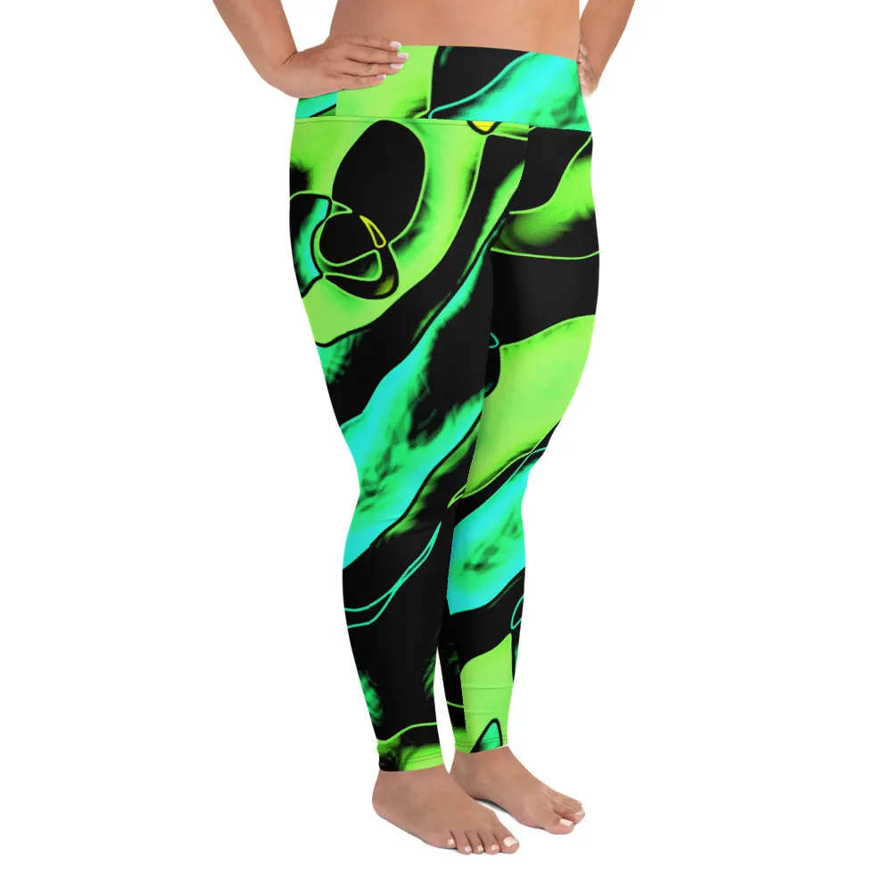 Plus Size Leggings Colorful Lime