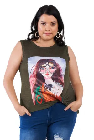 Plus Size Shady Girl Graphic Top