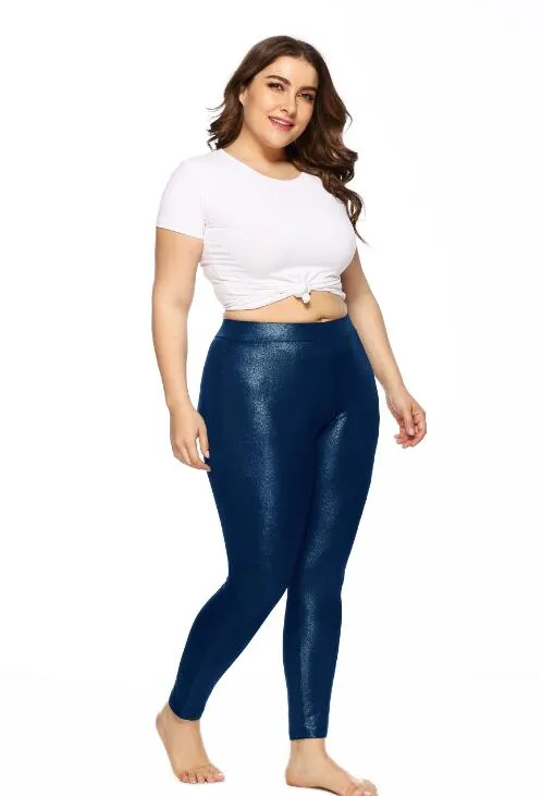 Plus Size Shiny Leggings