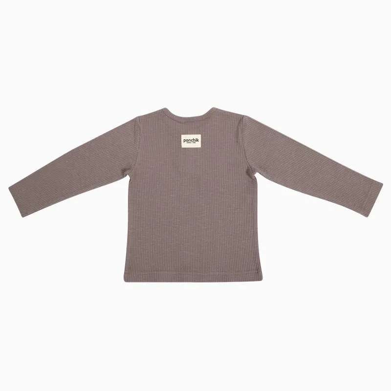 Ponchik Babies   Kids - Cotton Henley - Carmel Rib