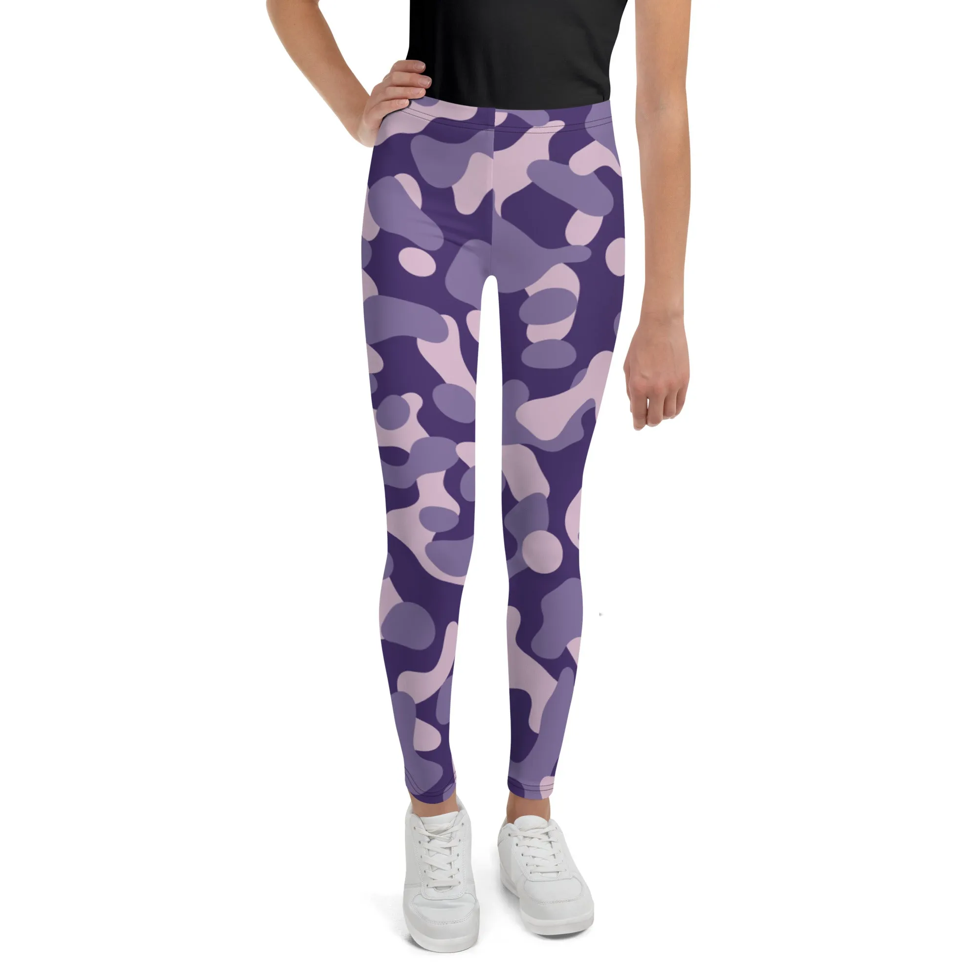 Purple Camo Youth  Girl's Leggings