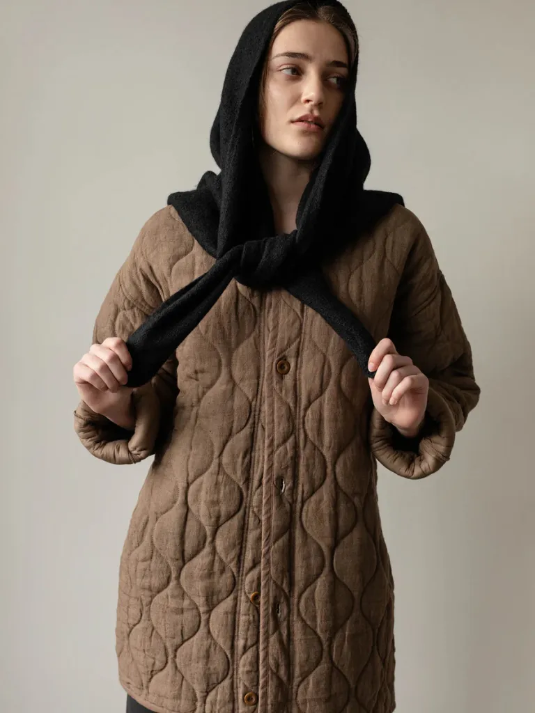 Quilted Coat - Cocoa