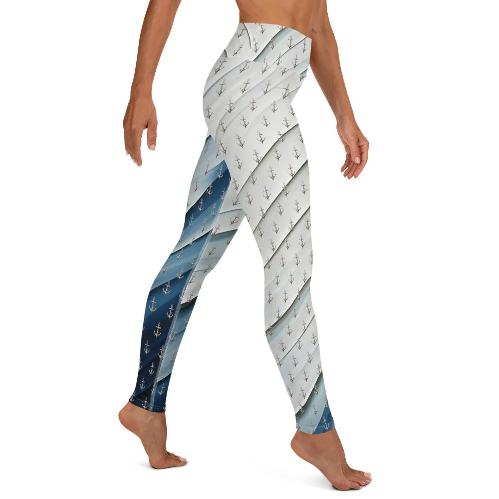 "Coastal Chic" Collection - Designer Yoga Leggings