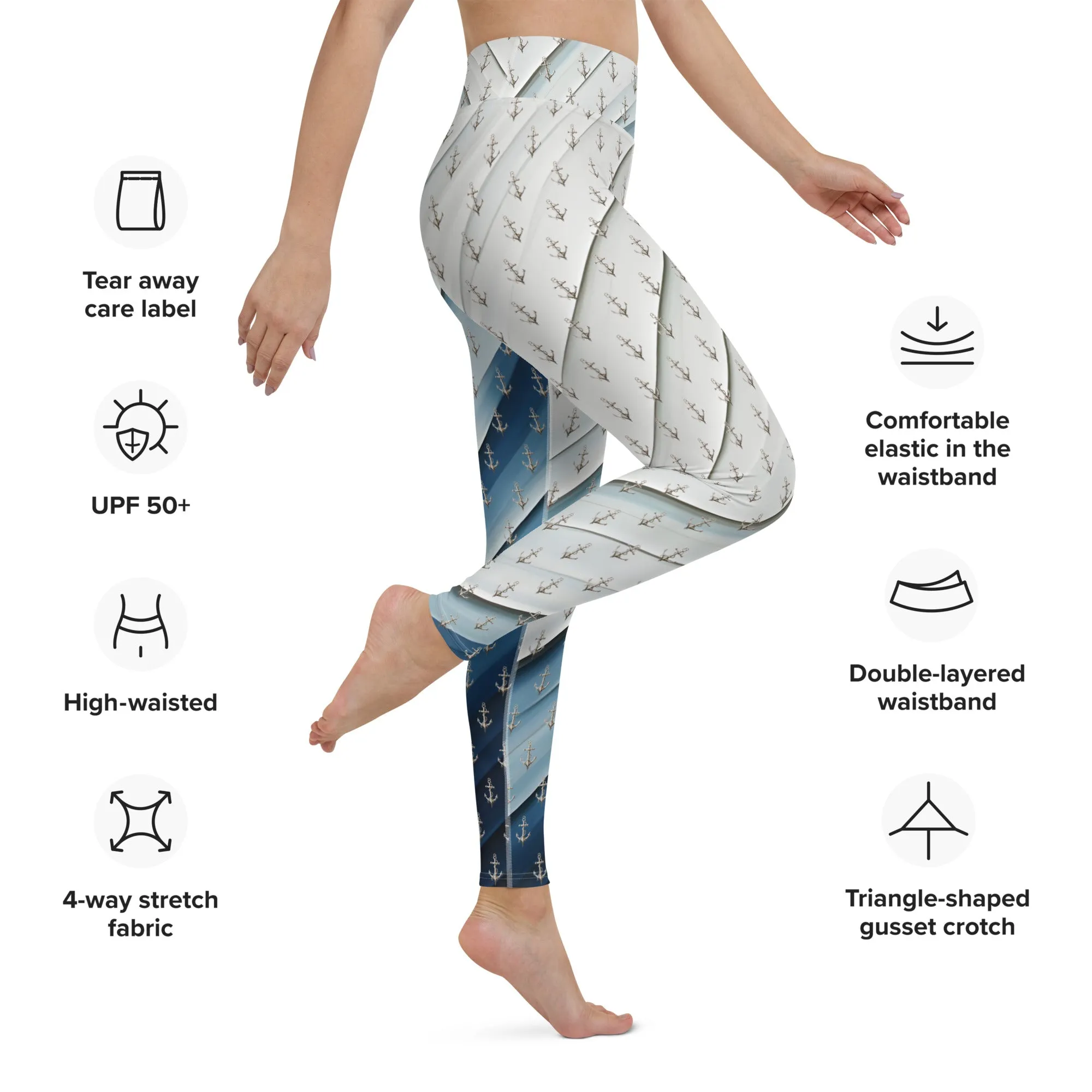 "Coastal Chic" Collection - Designer Yoga Leggings