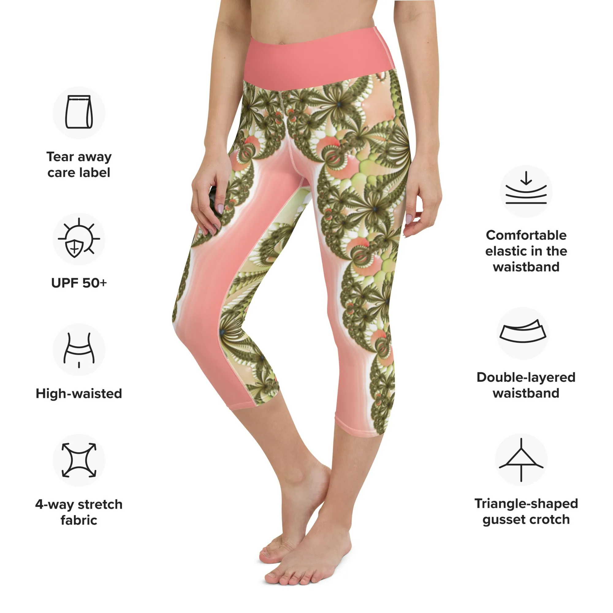 "Wild Lily" Collection - Yoga Capri Leggings