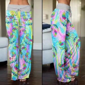 Rainbow Emo Nightmare Women's High-waisted Wide Leg Pants