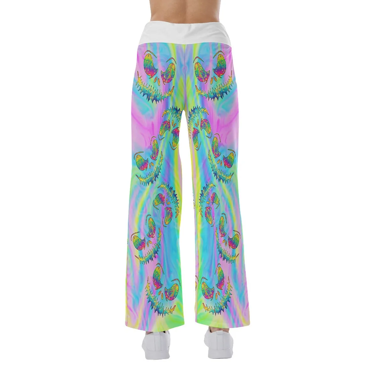 Rainbow Emo Nightmare Women's High-waisted Wide Leg Pants