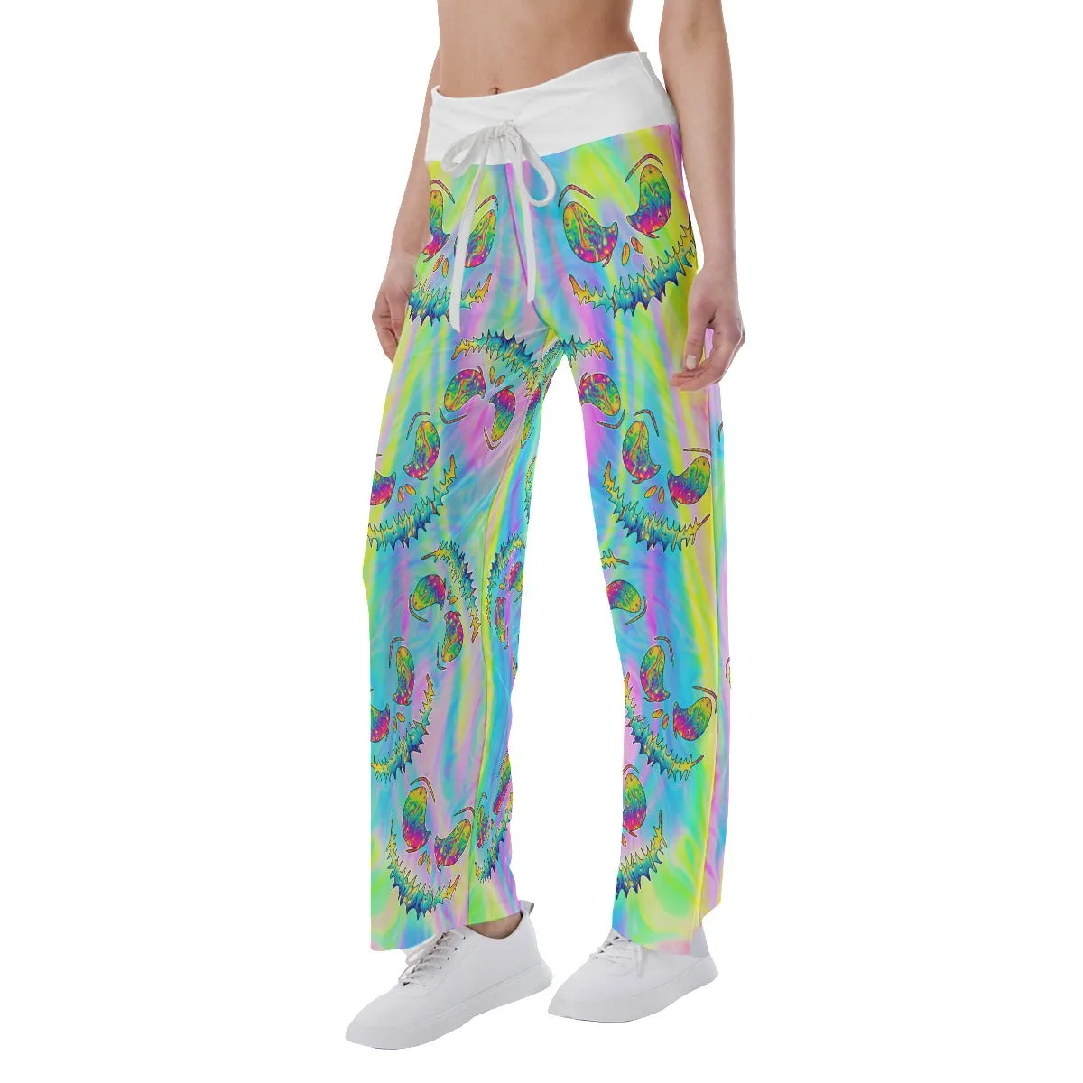 Rainbow Emo Nightmare Women's High-waisted Wide Leg Pants