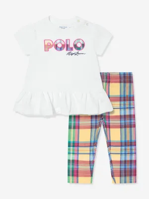 Ralph Lauren Baby Girls Leggings Set in Multicolour