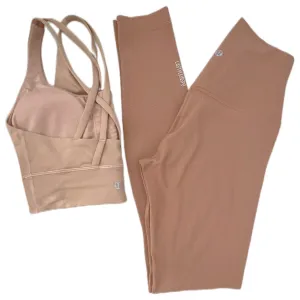 Rare Lululemon Set Align Leggings and Sport Bra Nude Tan Size 4