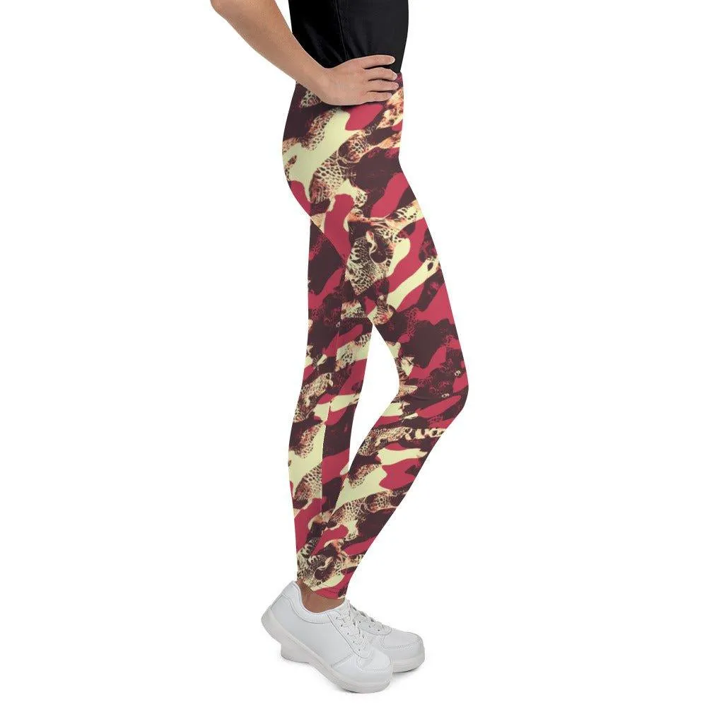 Red Camouflage Youth Leggings