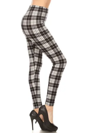 Red Ribbon Plaid High Waisted Leggings