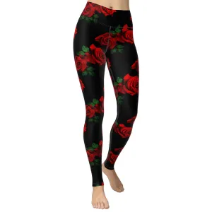 Red Roses Yoga Leggings