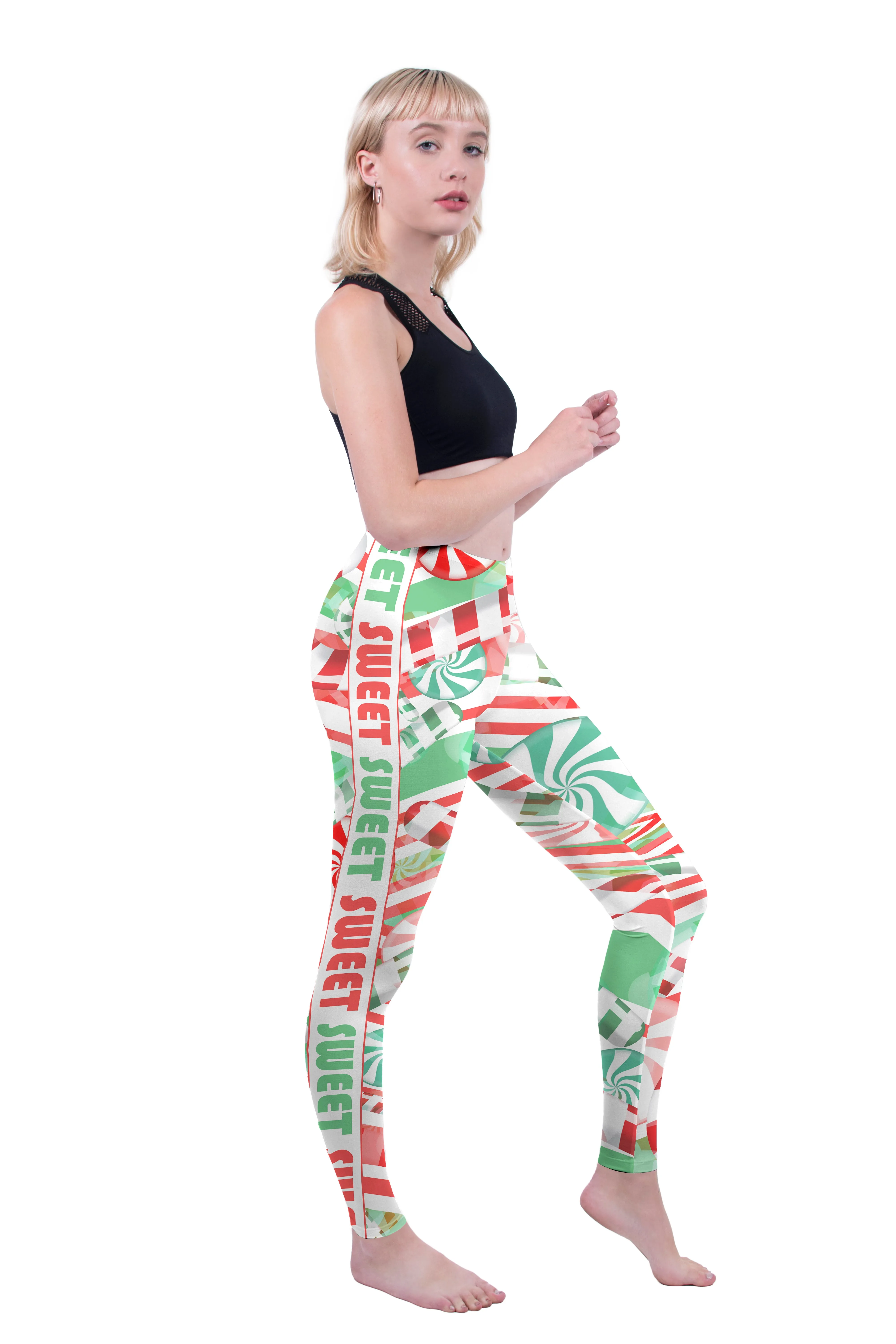 Regular Leggings (8-14 UK Size) - Crazy Candy Canes