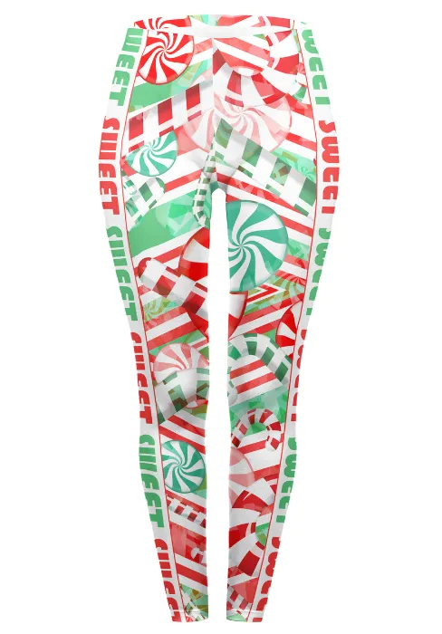 Regular Leggings (8-14 UK Size) - Crazy Candy Canes