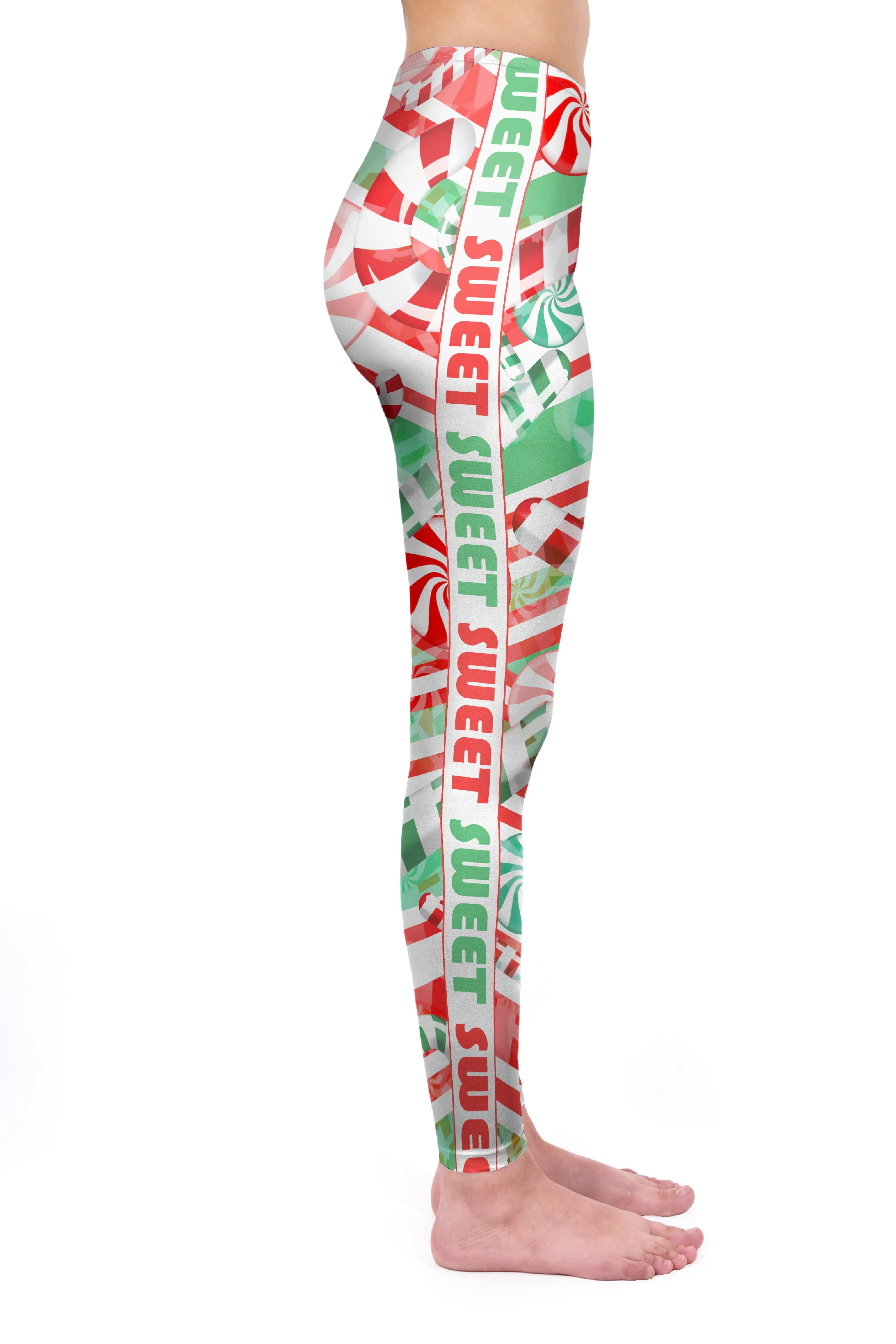 Regular Leggings (8-14 UK Size) - Crazy Candy Canes