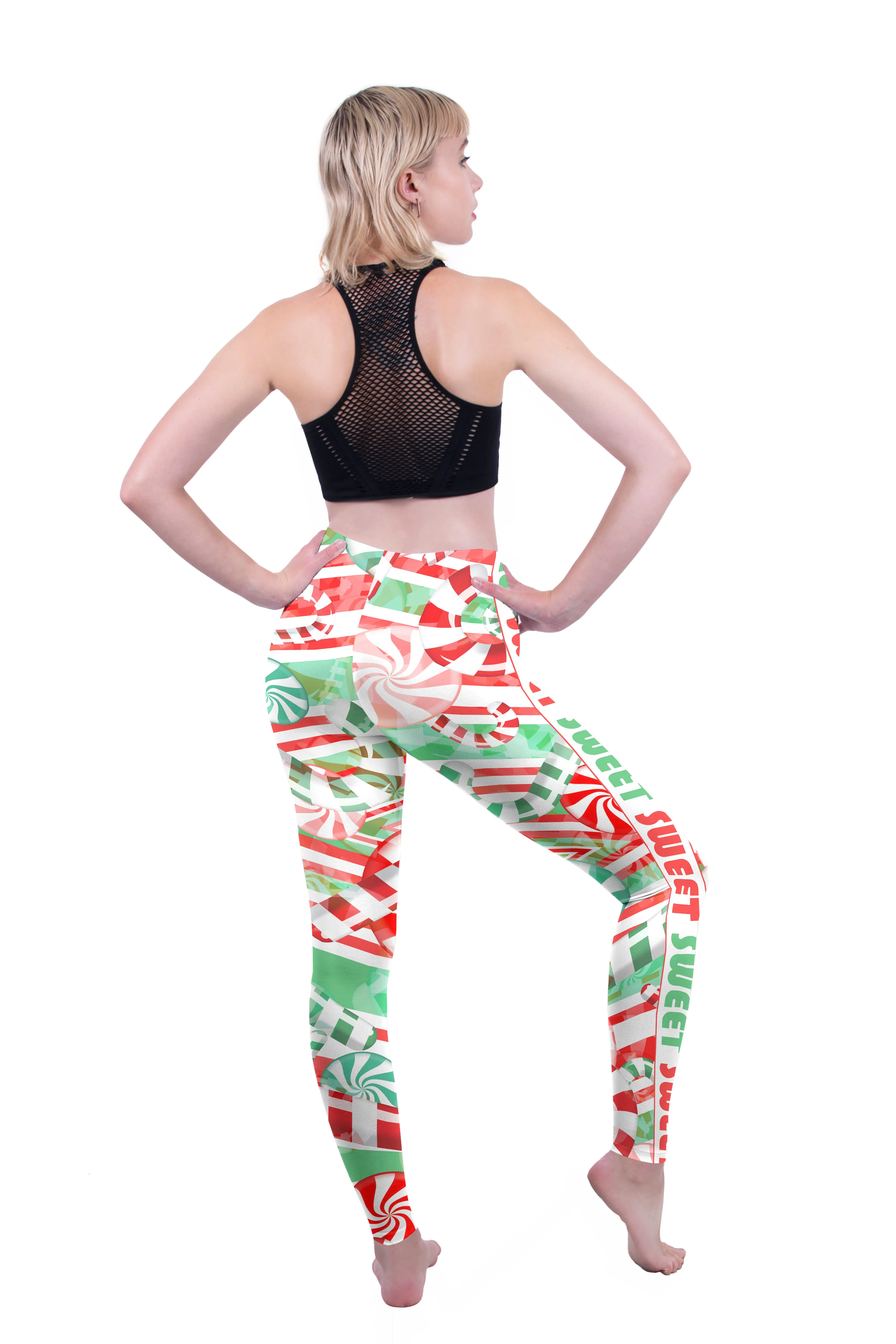 Regular Leggings (8-14 UK Size) - Crazy Candy Canes