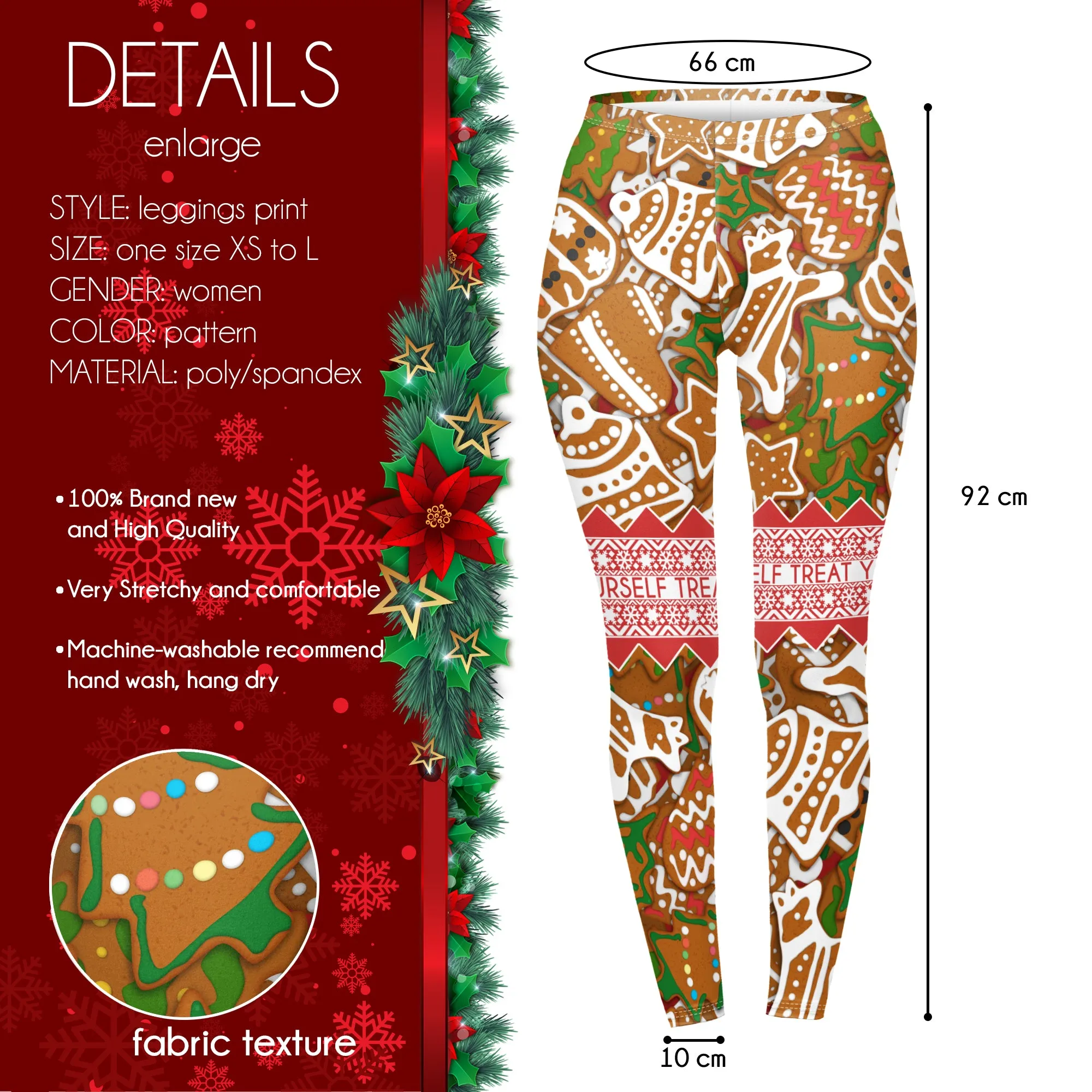 Regular Leggings (8-14 UK Size) - Gingerbread