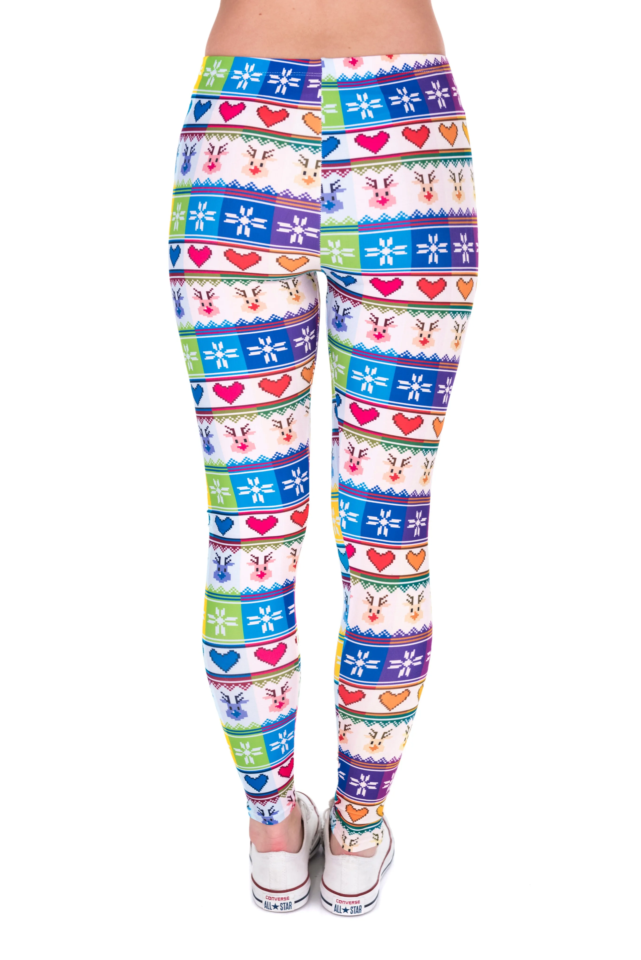 Regular Leggings (8-14 UK Size) - Winter Rainbow